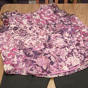 Loft Size XXL Pink and Purple Floral Top (NWT)